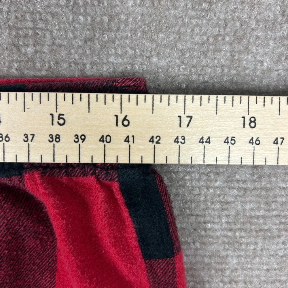 Old Navy Flannel Pajama Pants Mens Medium Red Black Buffalo Plaid Drawstring